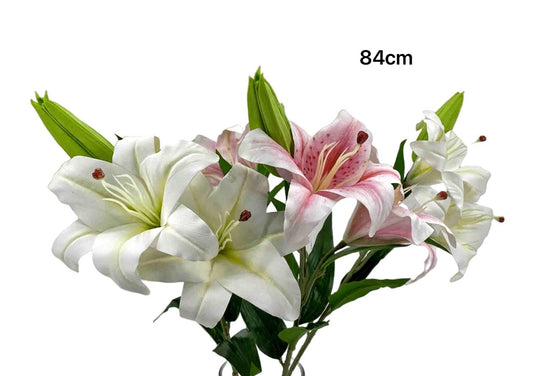 bulk 24 Artificial Lily 2 Heads Assort 84cm