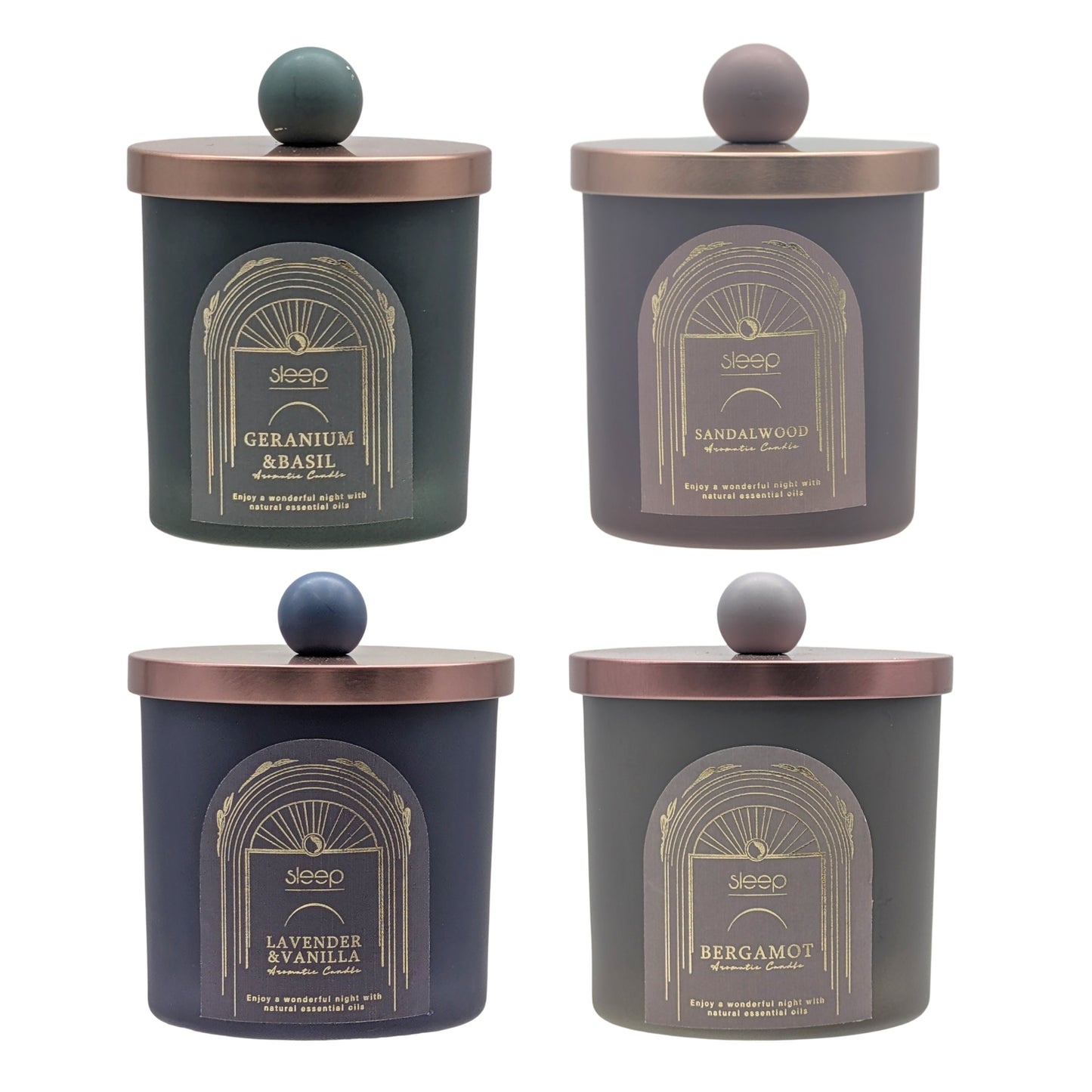 bulk 12 Arabian Nights Scented Glass Candle w Lid Assort 10x10cm