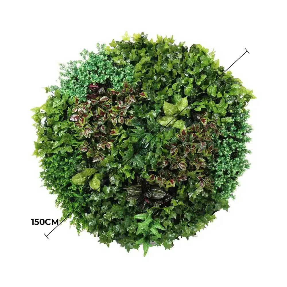 Artificial Green Wall Disc Art 150cm Dense Green Sensation (Fresh White)