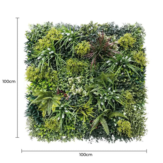 Luxury Lush Spring Recycled Vertical Garden / Green Wall UV Resistant 100cm x 100cm