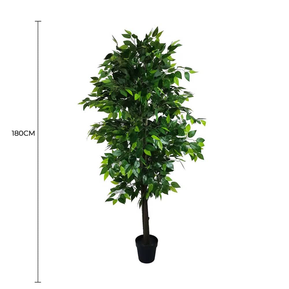 Mixed Green Bushy Artificial Ficus Tree 180cm