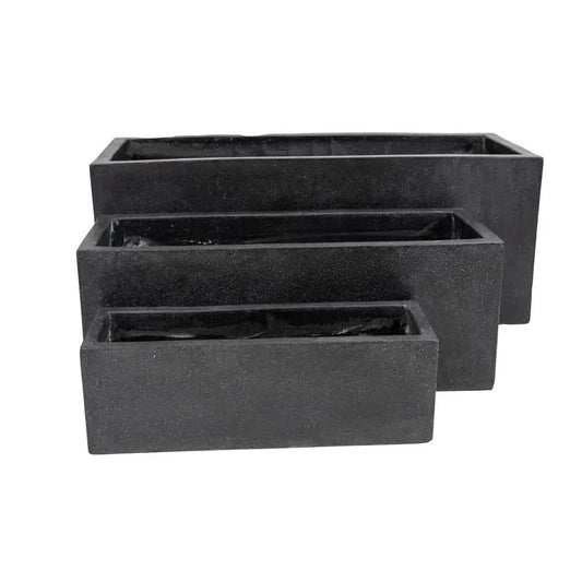 Luxury Black Terrazzo Concrete Planter Set of 3