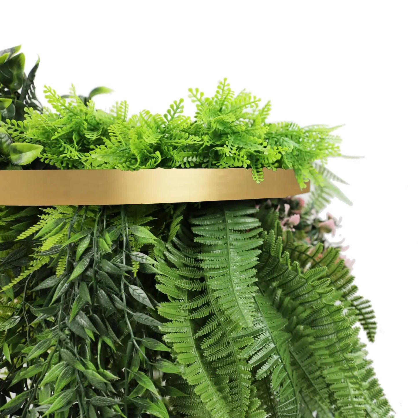 Premium Hanging Artificial Plant Arrangement with Gold Frame 40cm UV Resistant