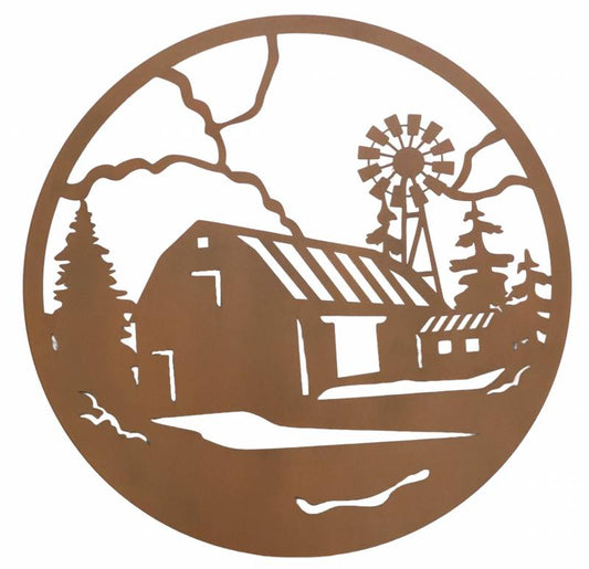 By The Barn Metal Wall Art 100cm