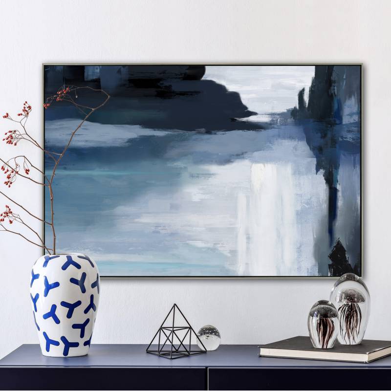 Baby Blue Framed Canvas 120x80cm