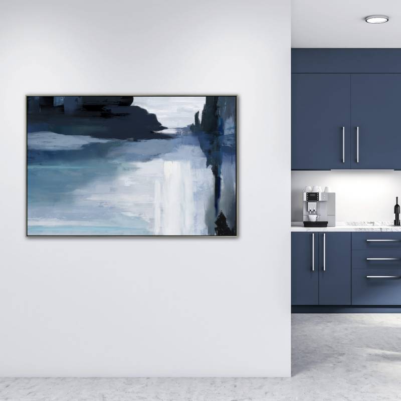 Baby Blue Framed Canvas 120x80cm