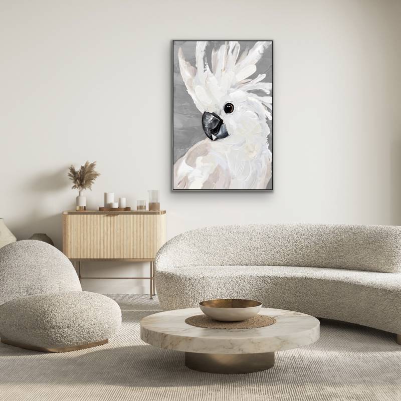 Cockatoo Artwork Framed Wall Art 80x120cm