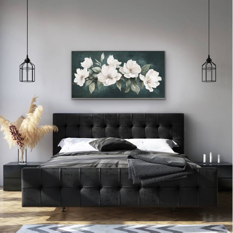 Leah Flower Framed Canvas 150x50cm