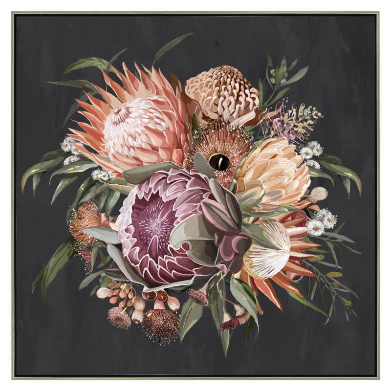 Nish Native Framed Canvas 100x100cm