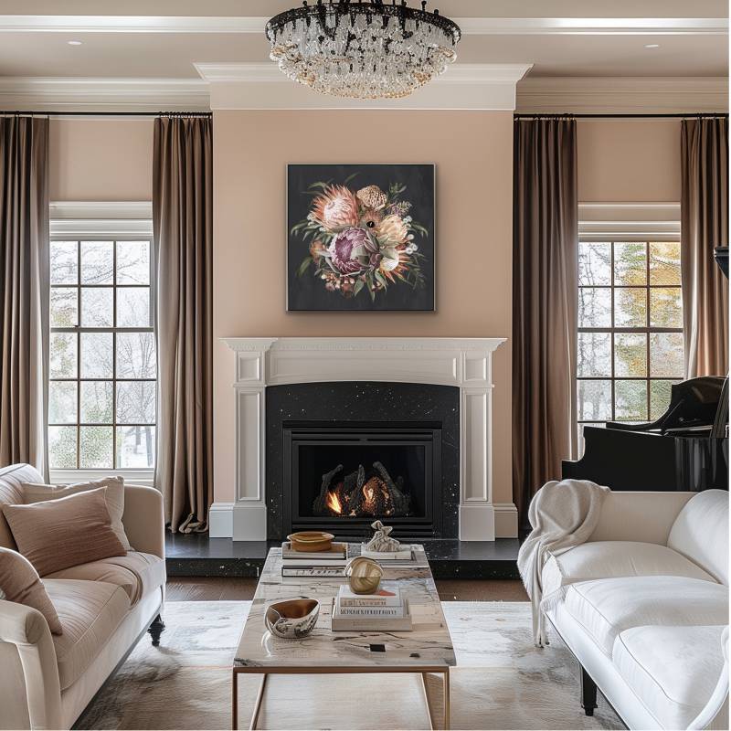 Nish Native Framed Canvas 100x100cm