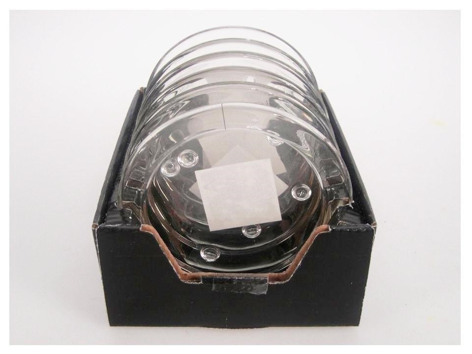 bulk 40 Clear Glass Round Candle Plate 11x2cm