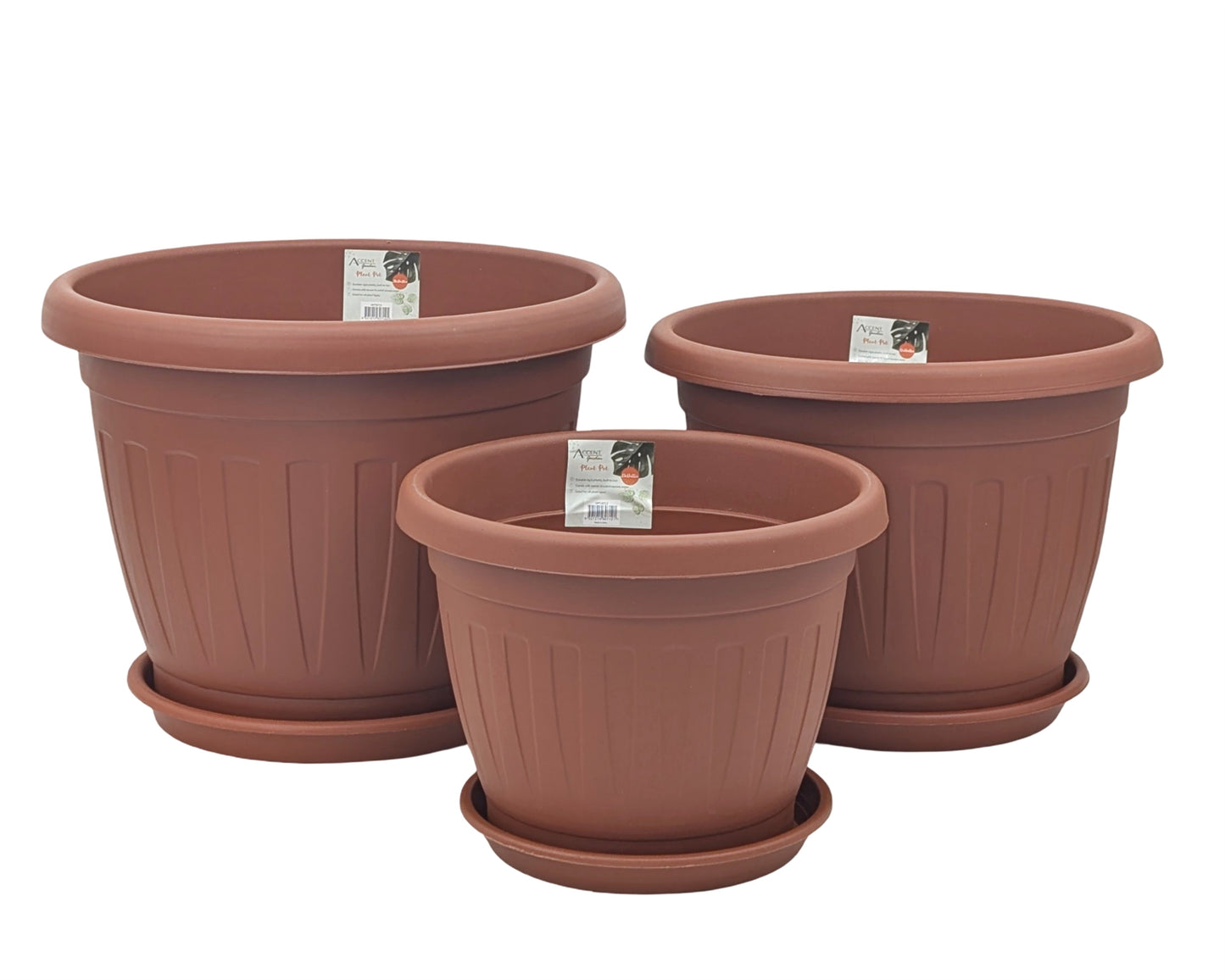 bulk 15 Garden Plastic Pot & Saucer Medium Size 28x22cm