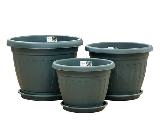 bulk 15 Garden Plastic Pot & Saucer Medium Size 28x22cm