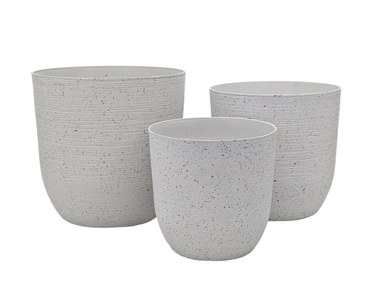 bulk 6 Sandstone Look Thick Plastic Planter Medium Size 30x29cm