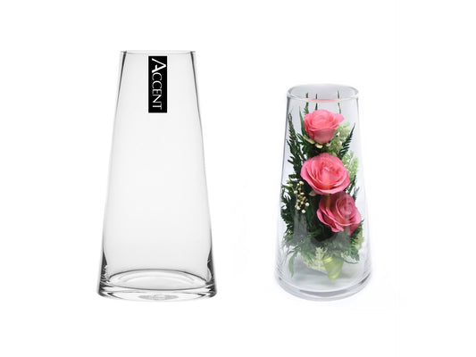 bulk 12 Glass Tapered Vase Flower 25cm