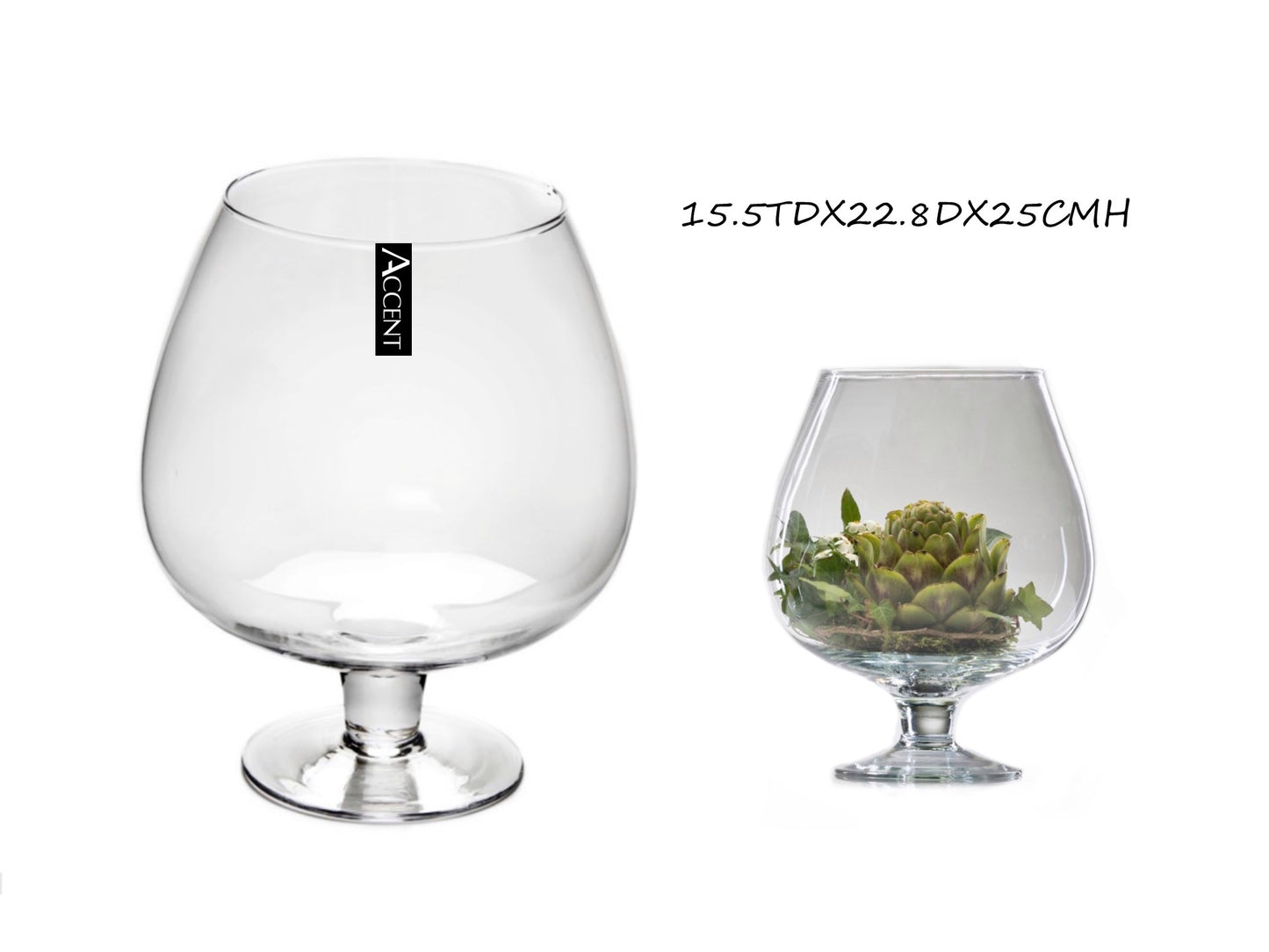 bulk 4 Glass Brandy Balloon Vase Flower 25cm