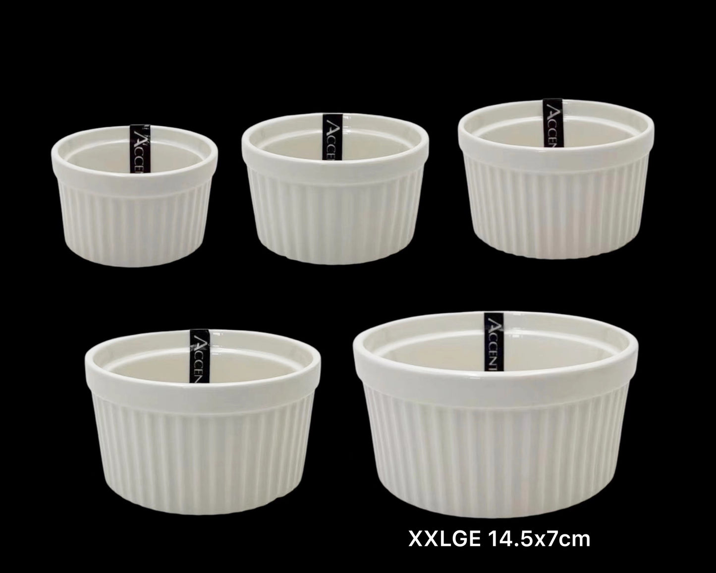 bulk 24 Xxlarge New Bone China Ramekln 14x7cm