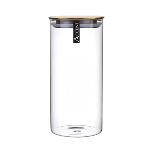 bulk 12 Glass Jar w Gold Metal Lid 10x25cm