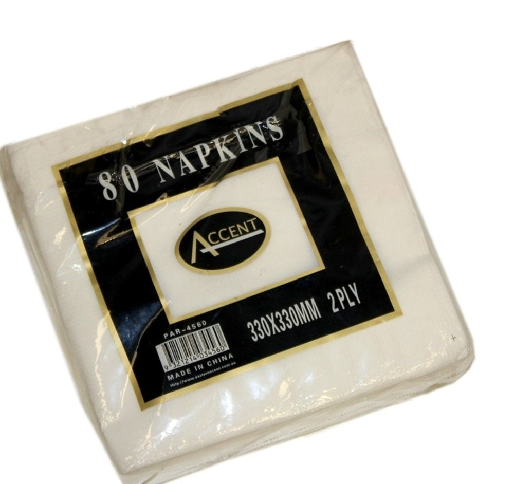 bulk 3840 White Napkin Lunch 2ply 33cm