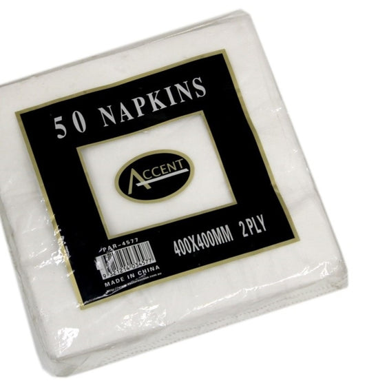 bulk 2400 White Napkin Dinner 2ply 40cm