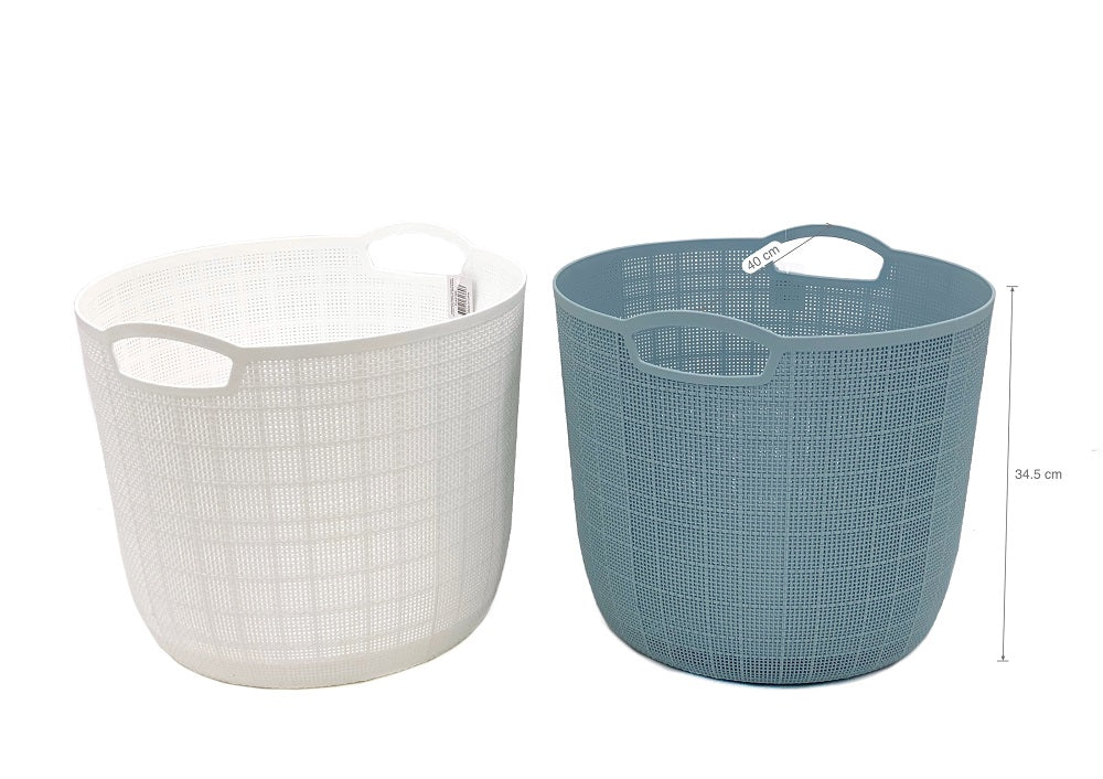 bulk 8 Round Basket w Handle Assort 40cm