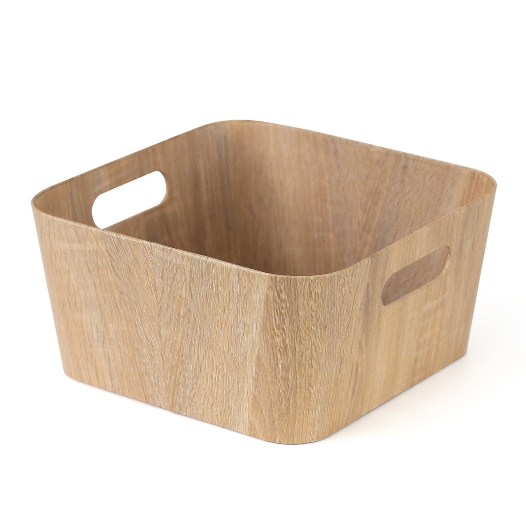 bulk 6 Woodgrain Look Storage Square 30cm