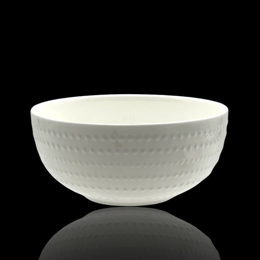 bulk 24 White Bone China Embossed Pearls Bowl 15x10cm
