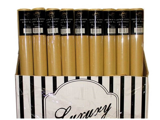 bulk 50 Brown Paper Gift Wrap 70Cmx4M 38Cm Core