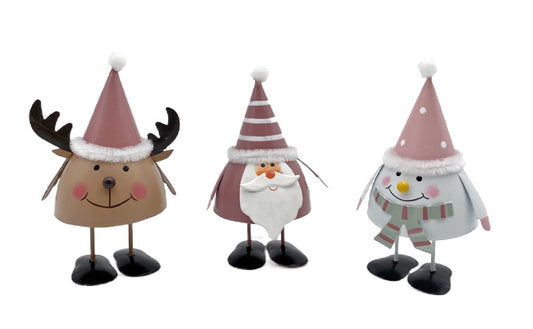 bulk 24 Xmas Metal Standing Deco Assort 14cm