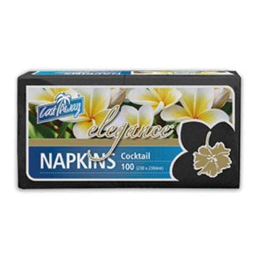 100 Napkins Cocktail Elegance Black