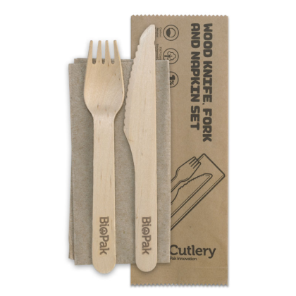 100 Knife Fork Napkin Biopak