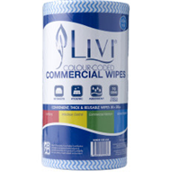 4 X Livi Wipes Roll Commercial Blue 90's