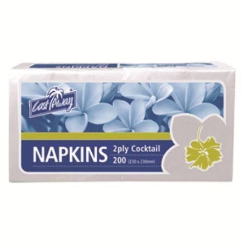 200 Napkins 2 Ply Cocktail White