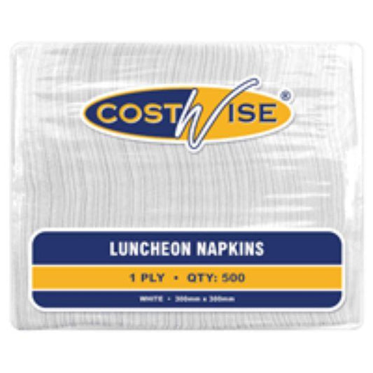 500 Napkins 1 Ply Lunch White Quarter Fold