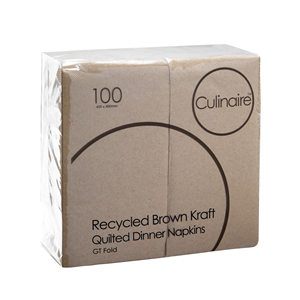 1000 Napkins Dinner Quilted Gt Fold Kraft Brown Recycle