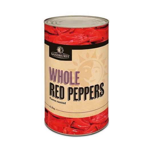 3 X Peppers Red Roasted Whole 4Kg