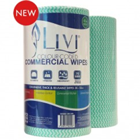 4 X Wipes Roll Commercial Green 90's