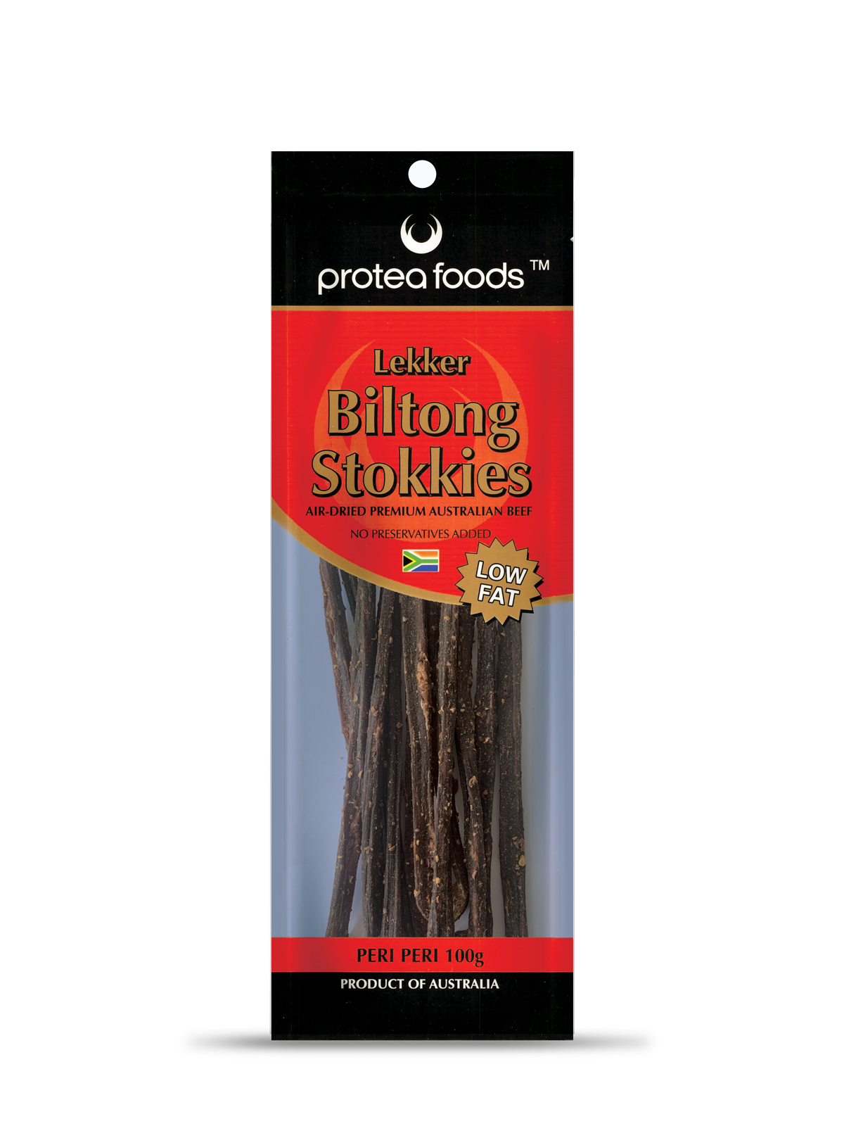 Protea Lekker Biltong Stokkies Peri Peri 100G