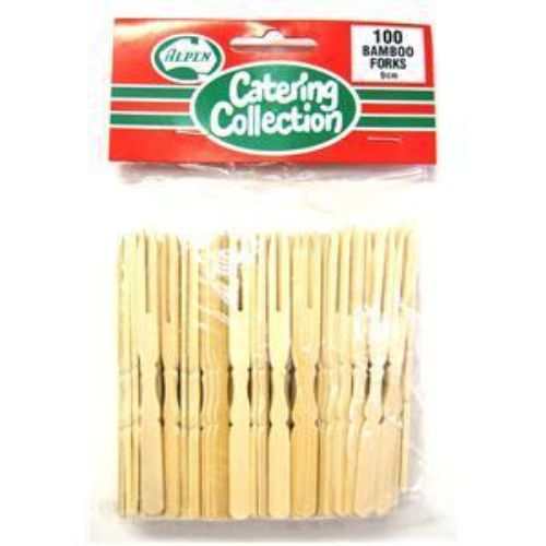 Bamboo Cocktail Fork 100 Pack
