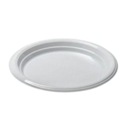 500 Plates Plastic 7 Inch Round White