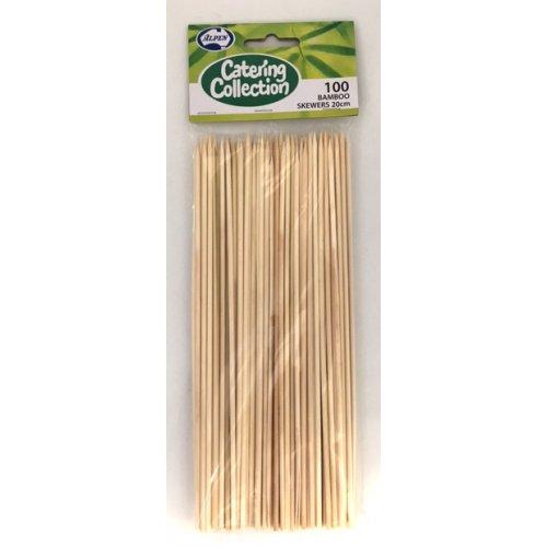 100 Pack Alpen Bamboo Skewers 20Cm X 2.5Mm