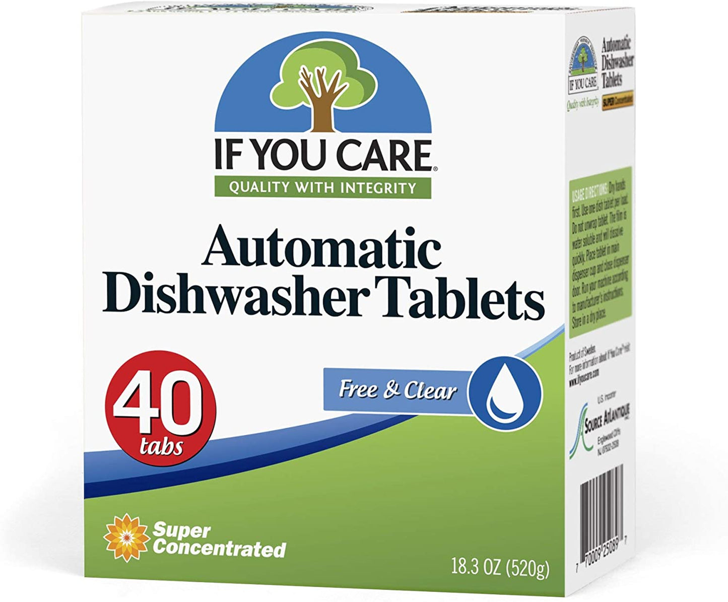 IF YOU CARE Automatic Dishwasher Tablets, 40 Count