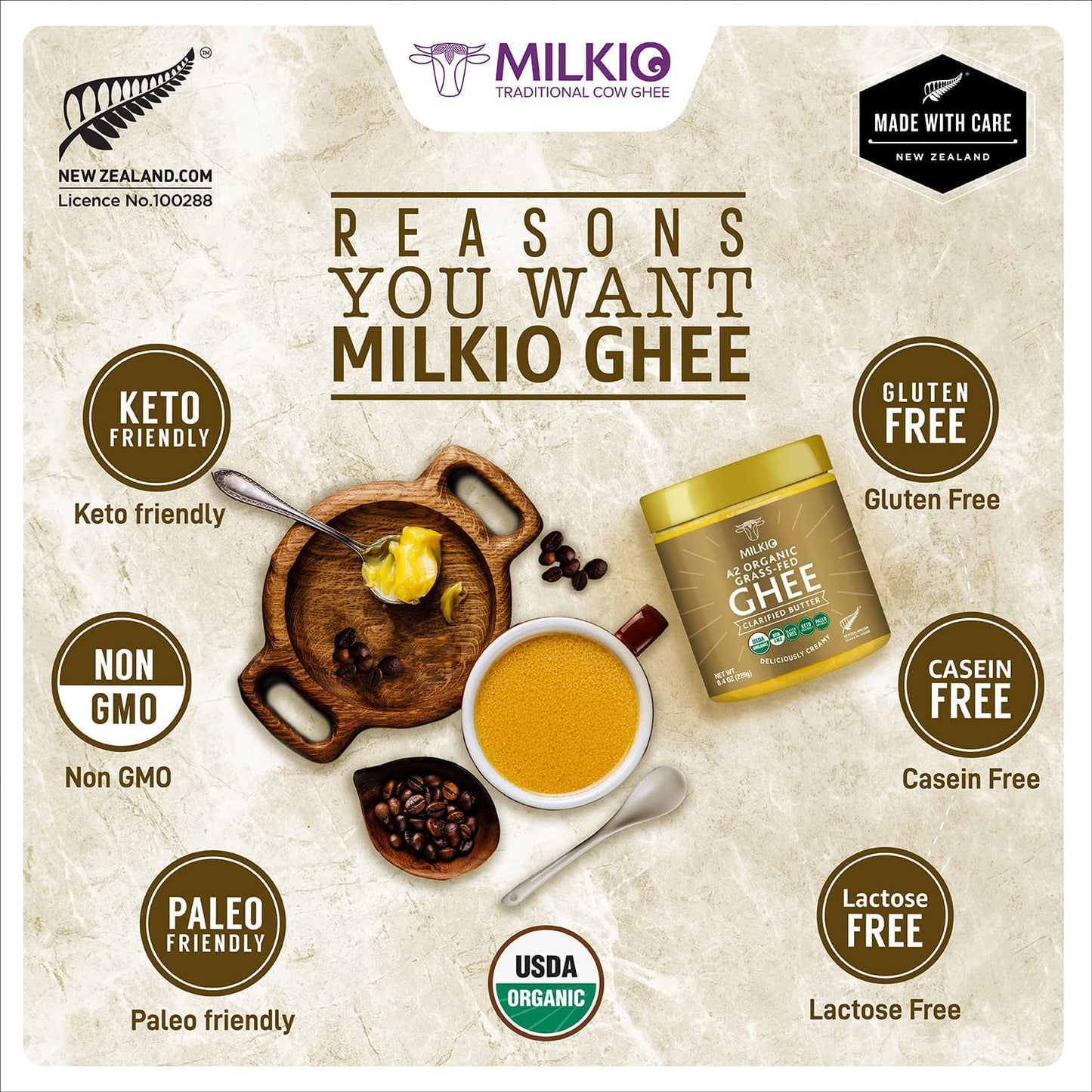 A2 Ghee, A2 Milk Ghee,  Ghee USDA MILKIO 250 ML