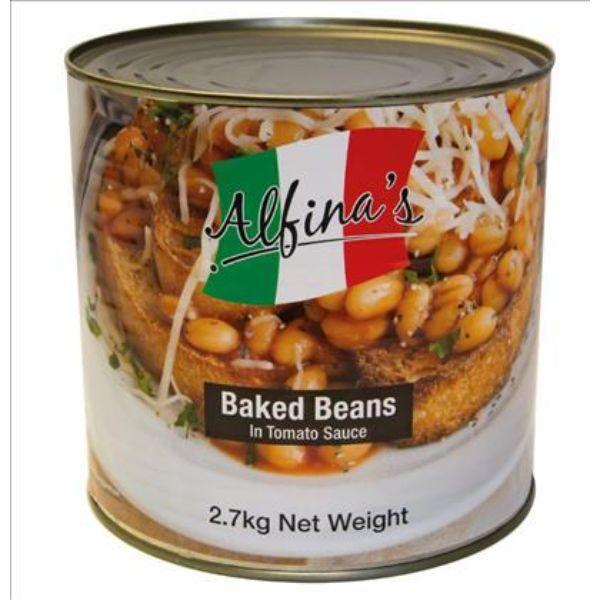 6 X Alfinas Baked Beans In Tomato Sauce 2.7Kg (16.2Kg)
