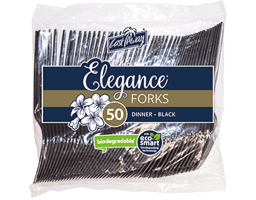 Plastic Forks Biodegradable Black 50 Pack