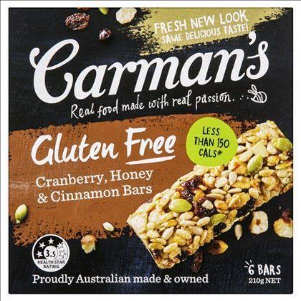 2 X Carman Cranberry Honey & Cinnamon Gluten Free 6 Pack