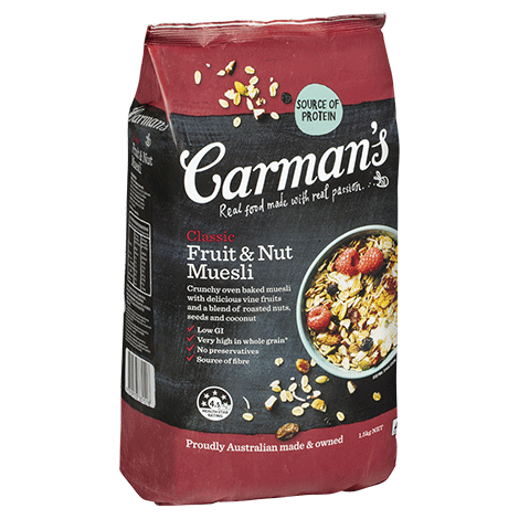 4  X 1.5 Kg CarmanS Classic Fruit Muesli