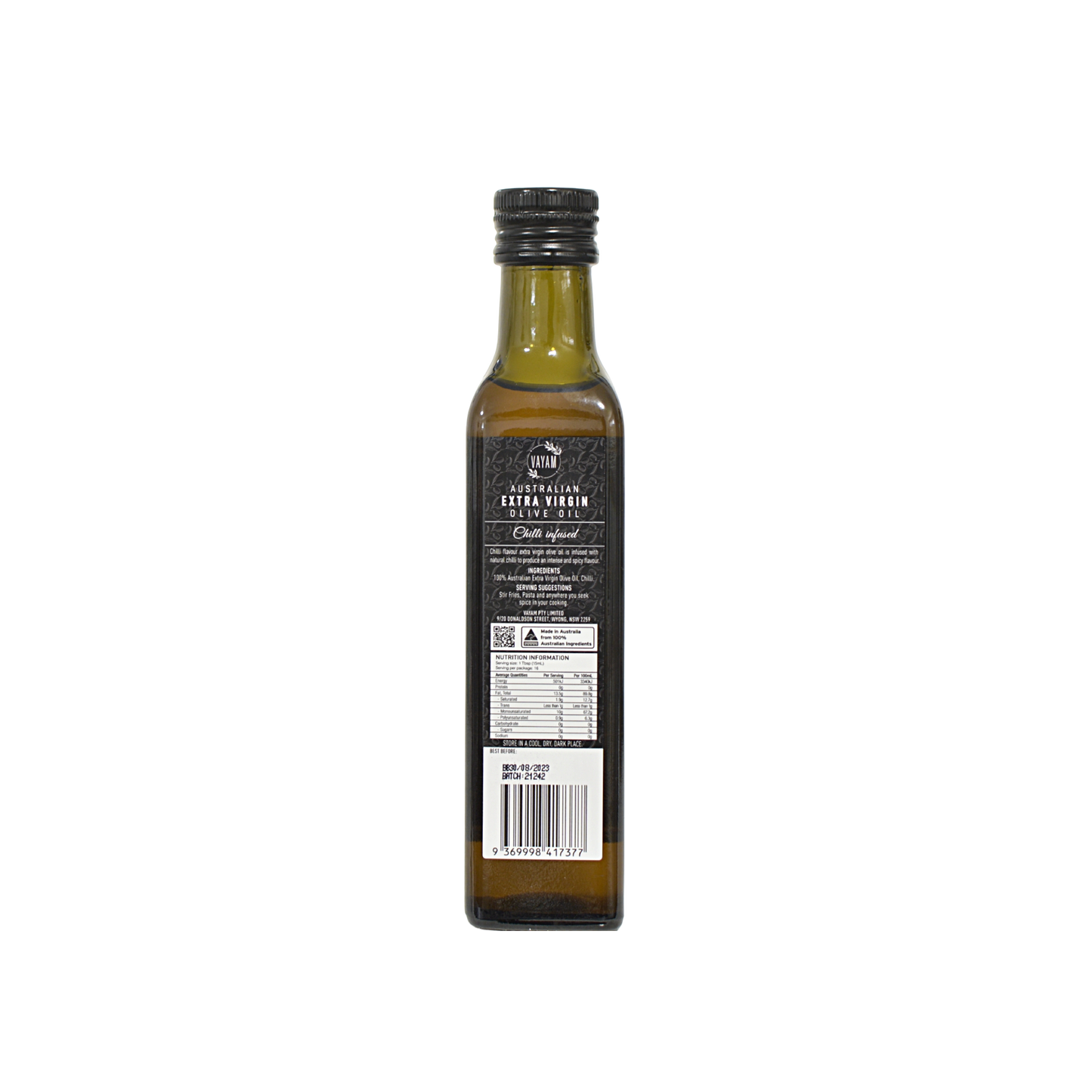 Vayam Chilli Infused Australian Extra Virgin Olive Oil 250mL