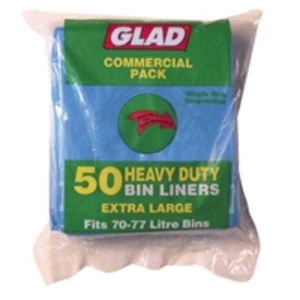 Glad Garbage Bags Bin Liners 75Lt Blue 50 Pack