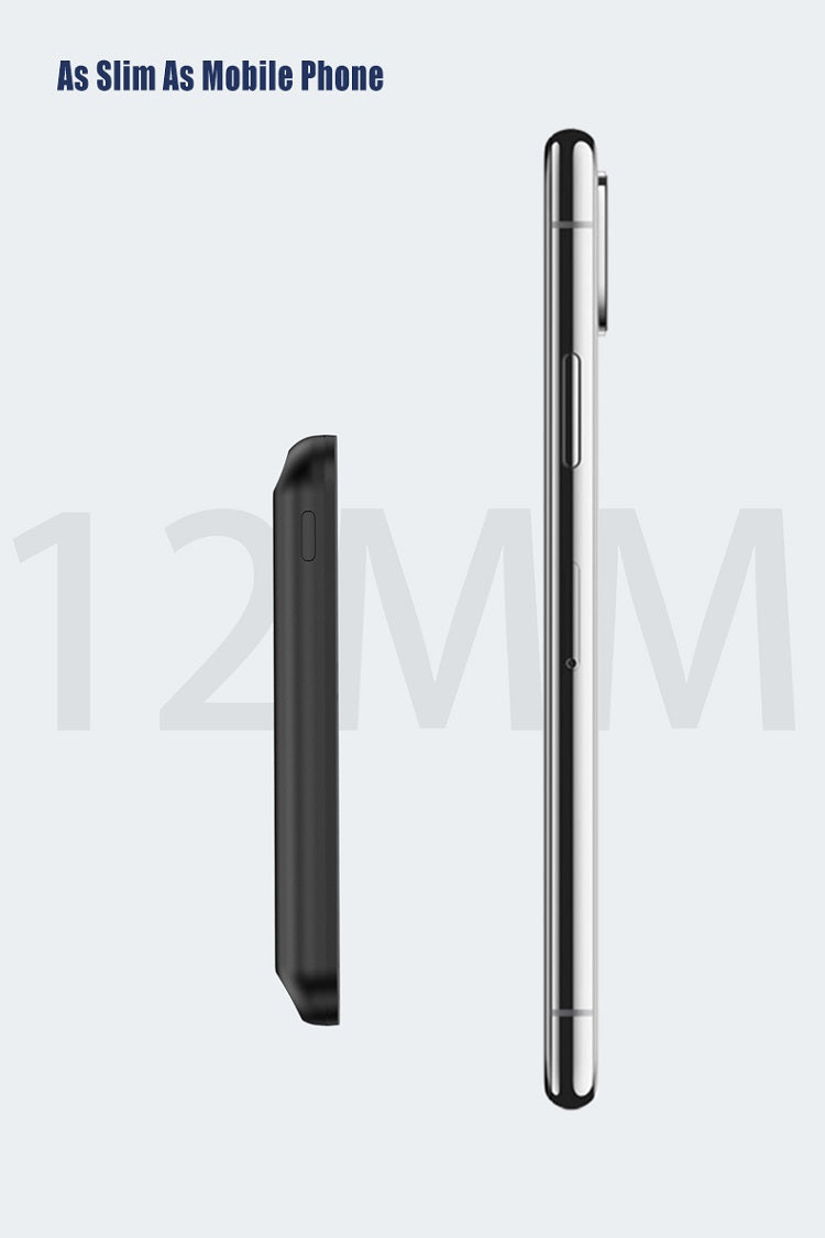 Black Iphone magsafe power bank battery pack wireless charging 5000mah